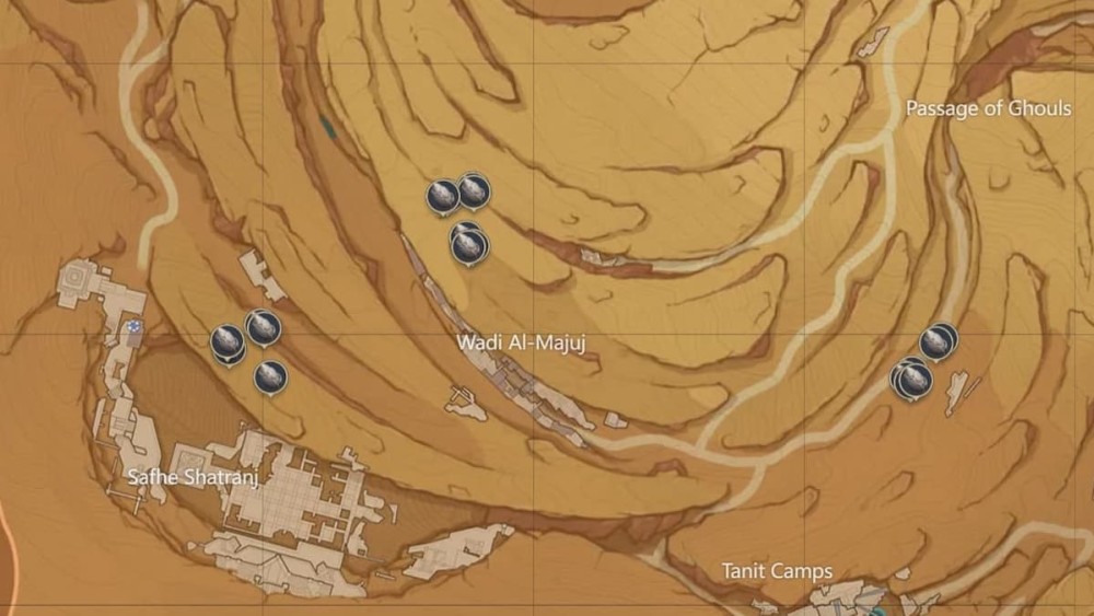 Al sur del desierto de Hadramaveth Genshin Impact Mapa interactivo