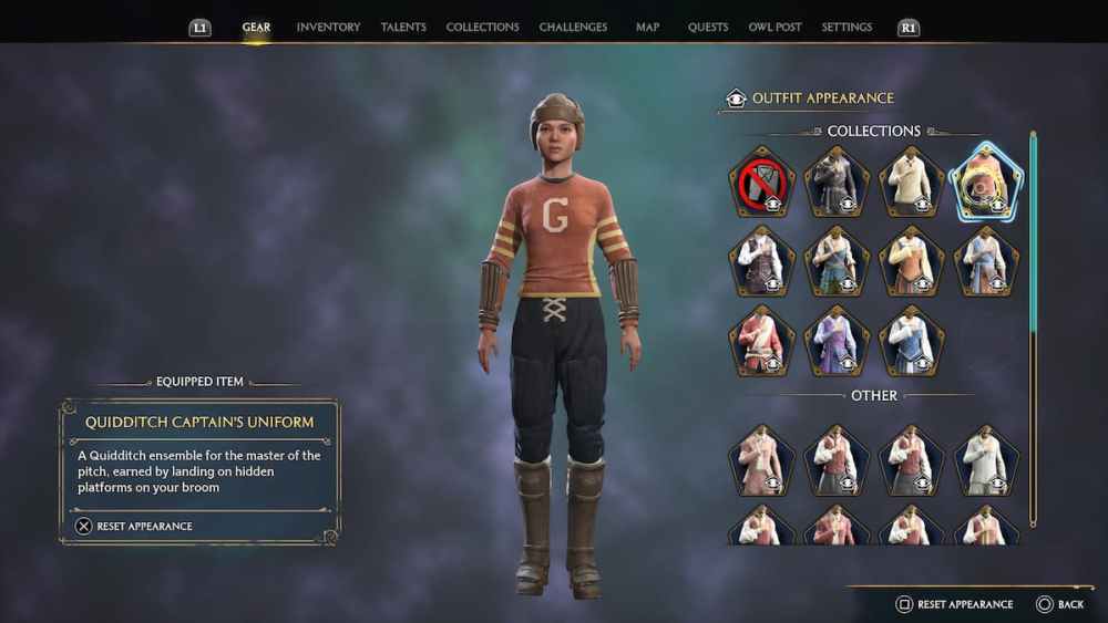 Uniforme de capitán de Quidditch en Hogwarts Legacy