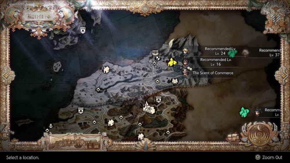 ubicación de la licencia de trabajo académico en octopath traveller ii