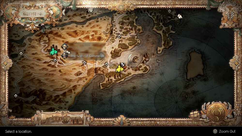 ubicación de trabajo secundario de boticario en octopath traveller ii