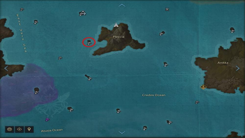 Ubicación en el mapa de la isla Sunflower en Lost Ark