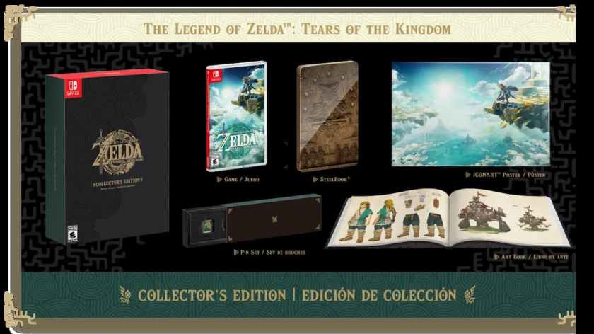 Artículos de la edición de coleccionista de The Legend of Zelda: Tears of the Kingdom - Listados