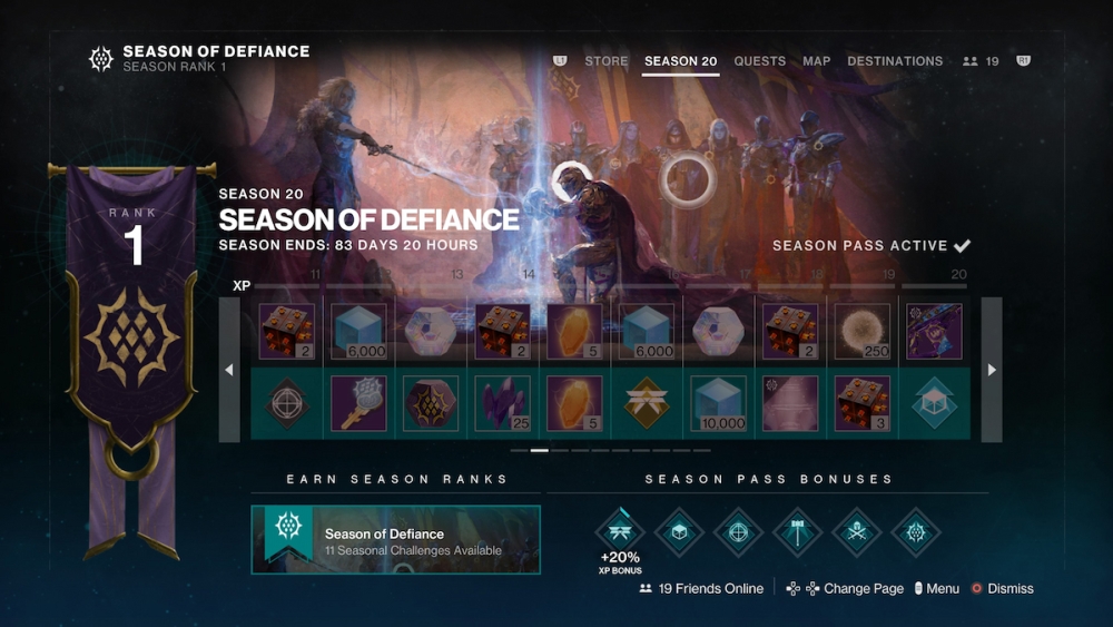 Todas las recompensas del pase de temporada de Destiny 2 Season of Defiance