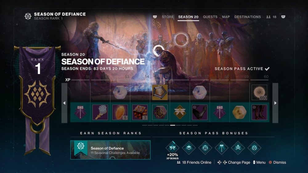 Todas las recompensas del pase de temporada de Destiny 2 Season of Defiance