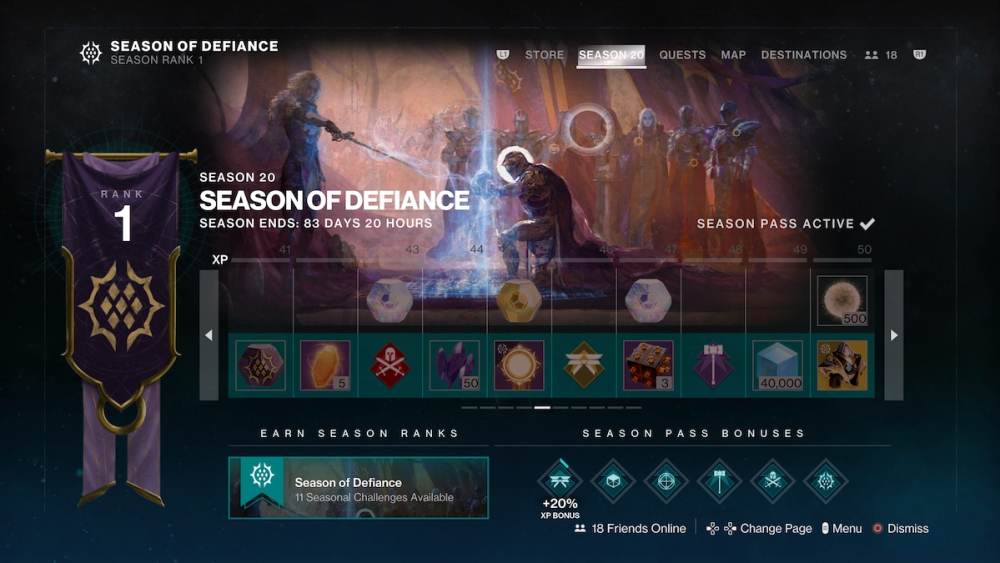 Todas las recompensas del pase de temporada de Destiny 2 Season of Defiance