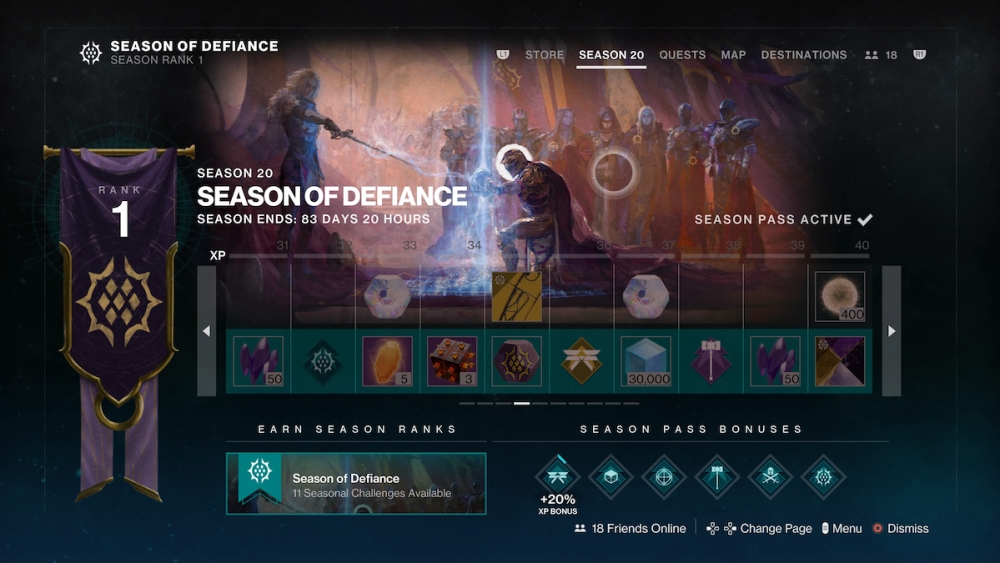 Todas las recompensas del pase de temporada de Destiny 2 Season of Defiance