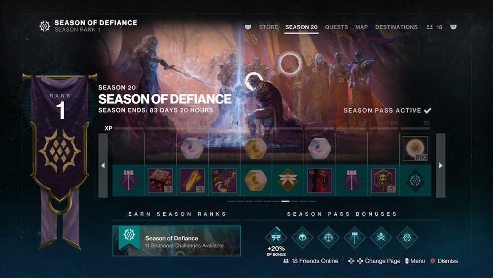 Todas las recompensas del pase de temporada de Destiny 2 Season of Defiance