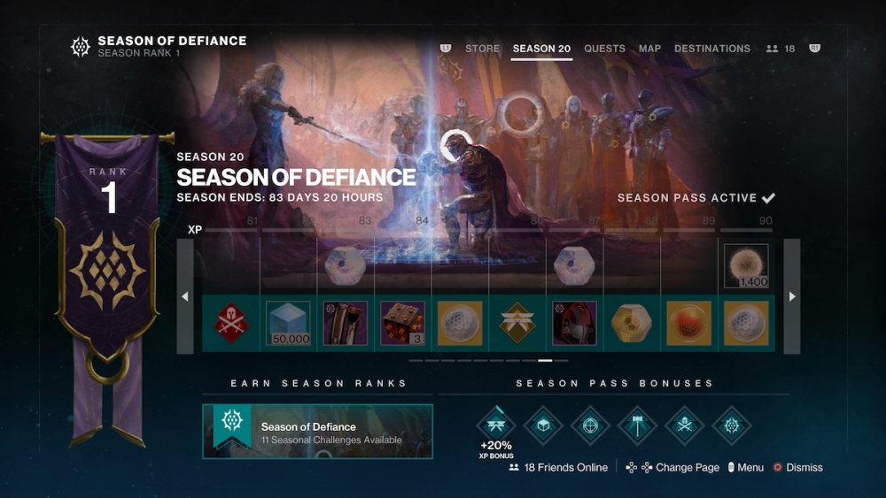 Todas las recompensas del pase de temporada de Destiny 2 Season of Defiance