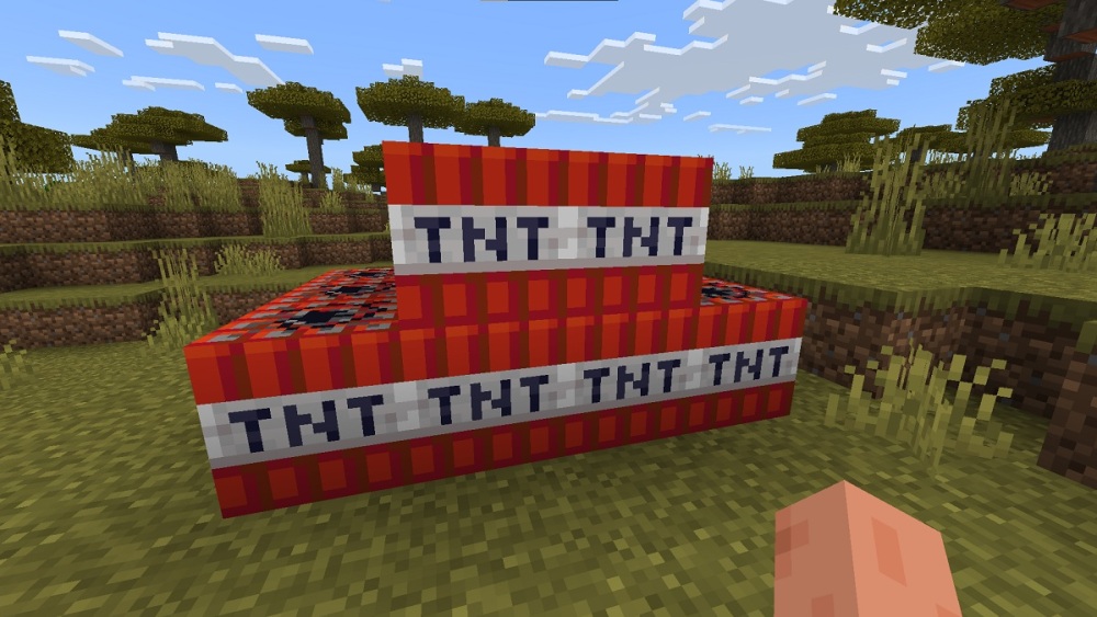 una idea de pastel de minecraft con tema de tnt