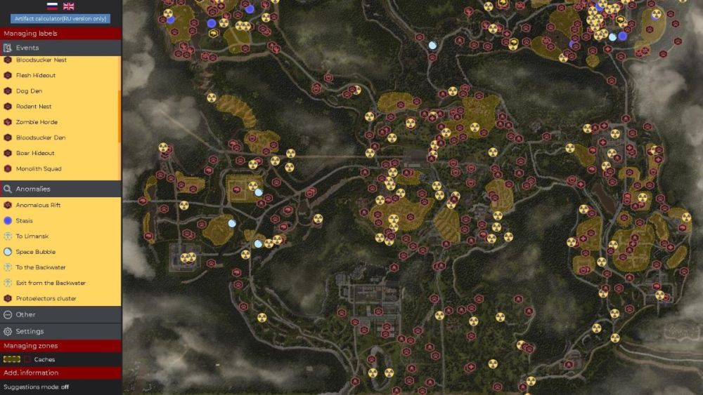 uno de los mejores mapas de stalcraft: el mapa interactivo de Stalcraft de Bupyc