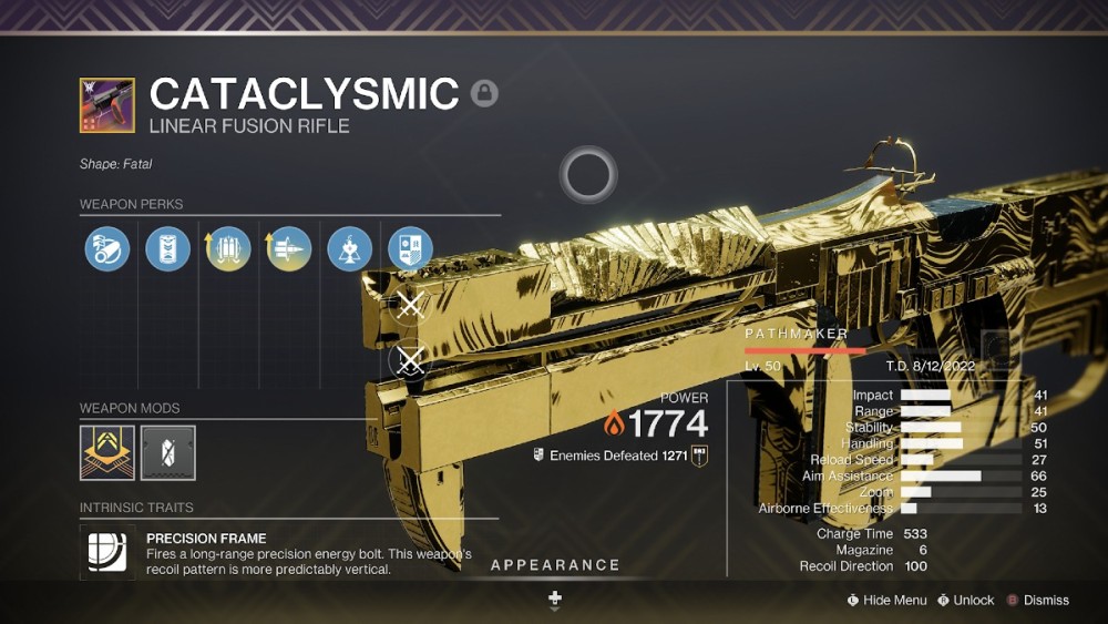 Rifle de fusión legendario de Destiny 2