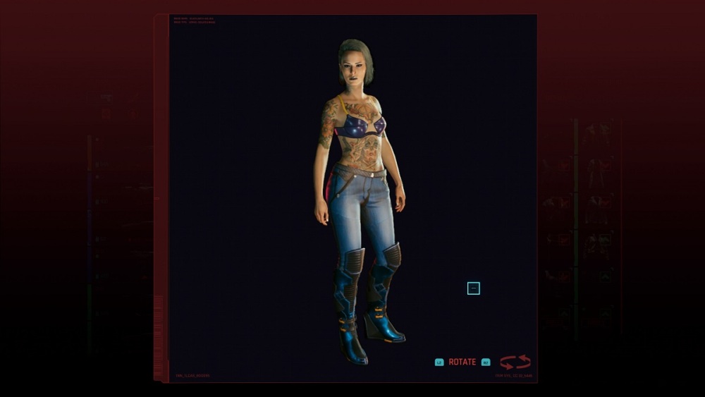 La mejor ropa femenina en Cyberpunk 2077: sujetador de cuero