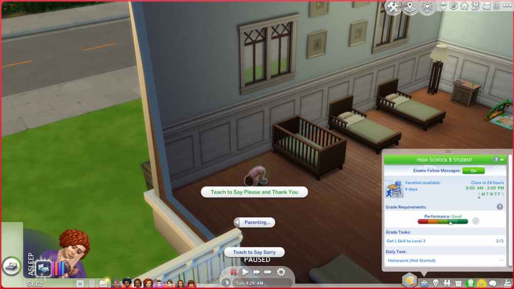 Interacciones sociales para padres en Los Sims 4