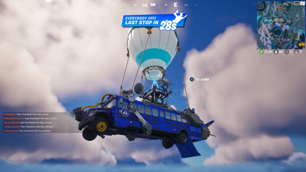 Autobús de batalla en Fortnite.