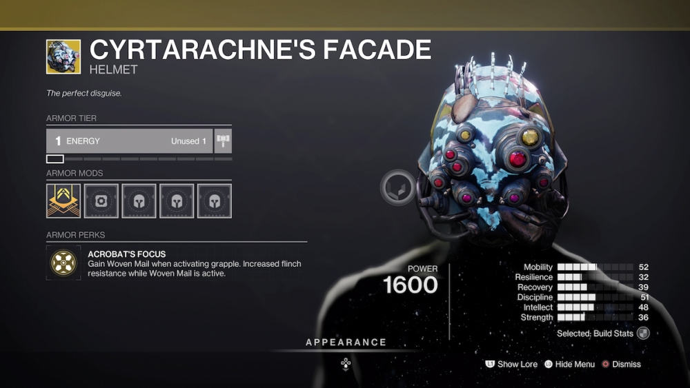 Cómo conseguir el casco de cazador exótico de la fachada de Cyrtarachne en Destiny 2