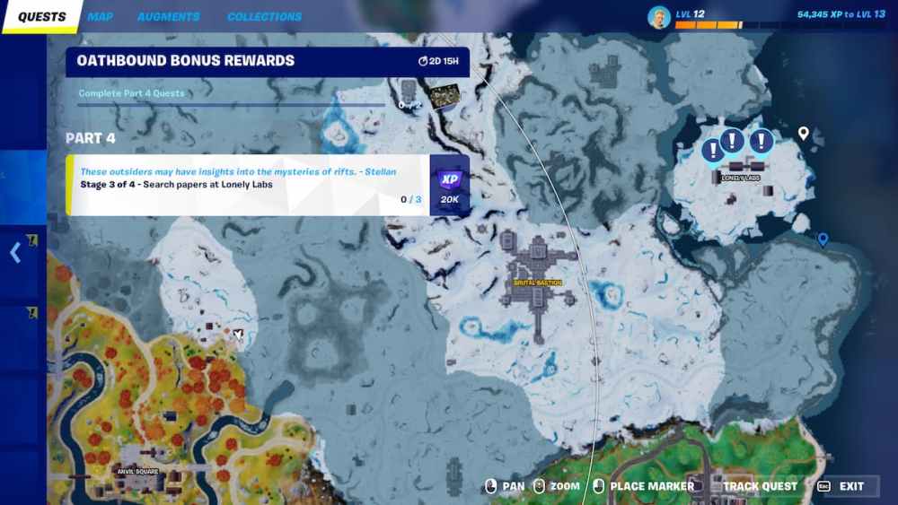 Ubicaciones de Fortnite lapers marcadas en el mapa 