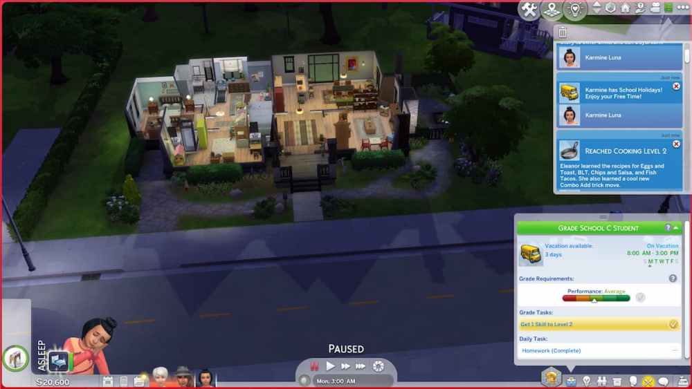 Mod de vacaciones escolares en Los Sims 4