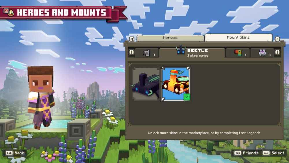 Personalización de monturas de Minecraft Legends