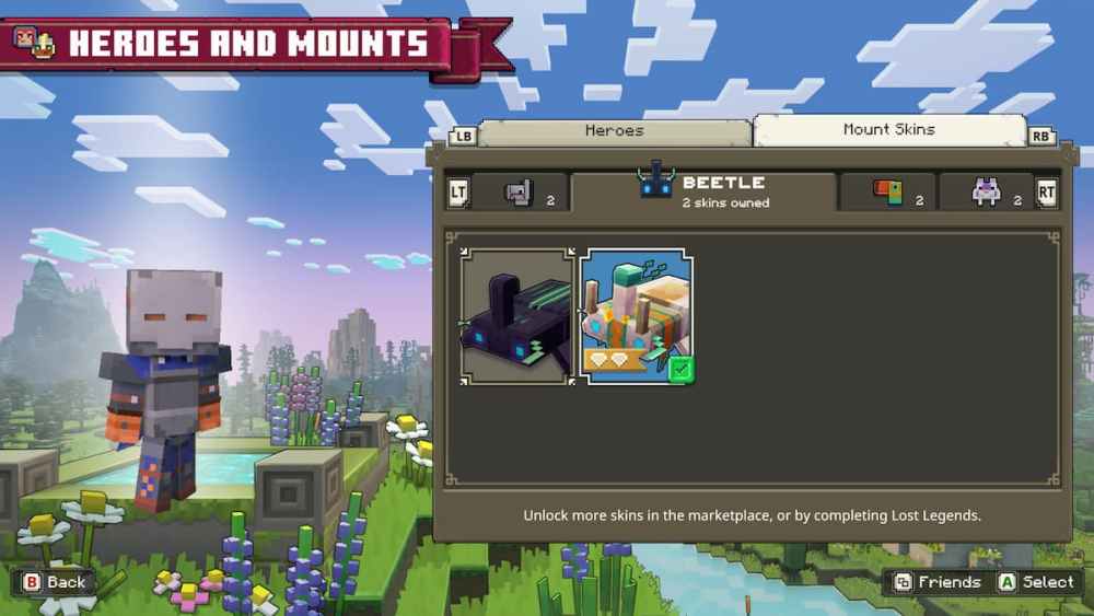 Diseño de montura de escarabajo de lujo de Minecraft Legends