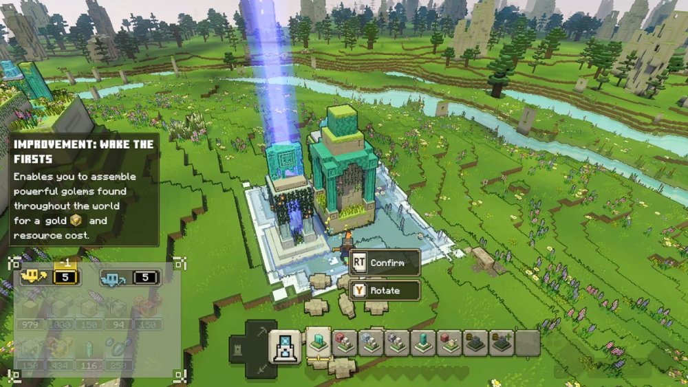 Mejora del edificio de Minecraft Legends Wake the Firsts.