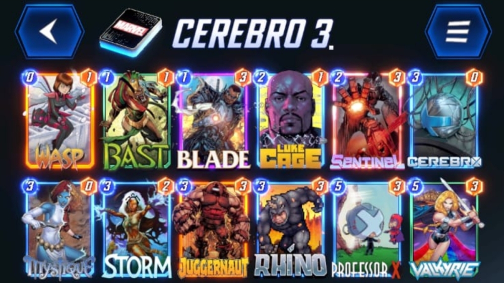 Cerebro 3 Baraja Marvel Snap