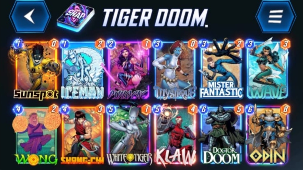 Mazo Tiger Doom en Marvel Snap