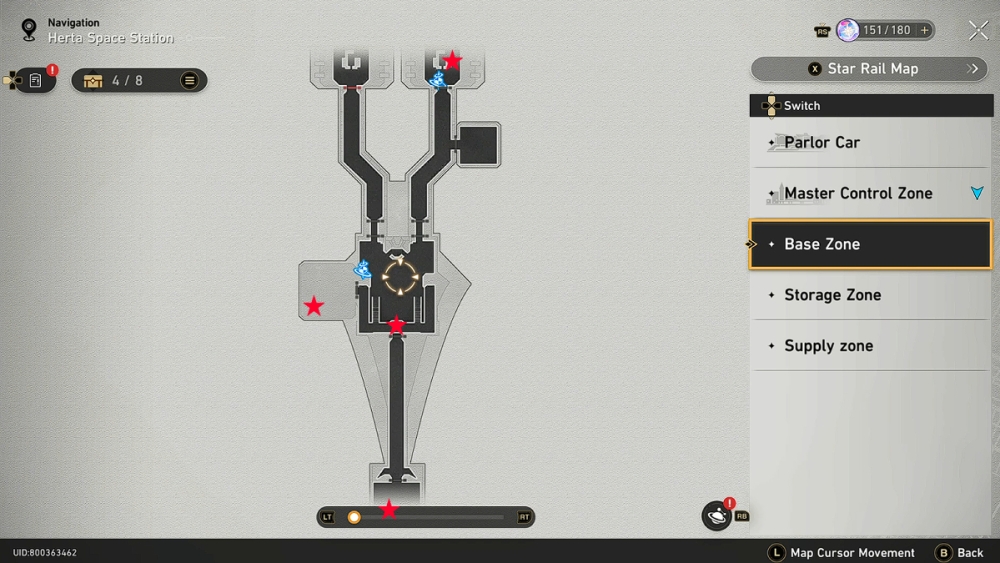 Ubicaciones de la burbuja de memoria del área base Honkai: Star Rail.