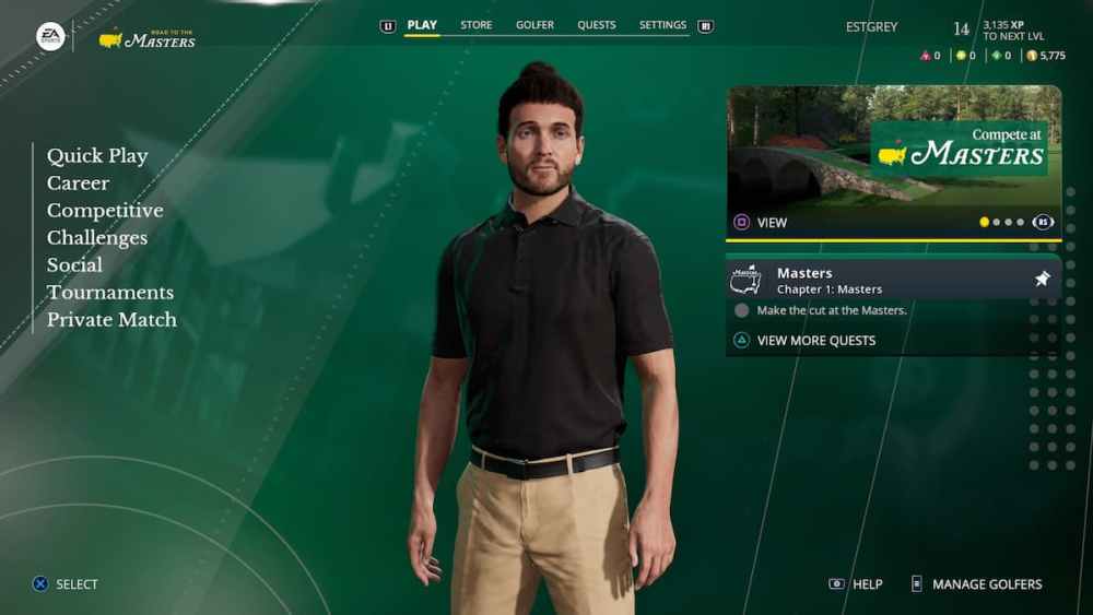 EA Sports PGA Tour Actualiza tu profesional