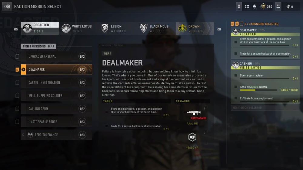 Captura de pantalla de la misión Dealmaker en Warzone 2 DMZ