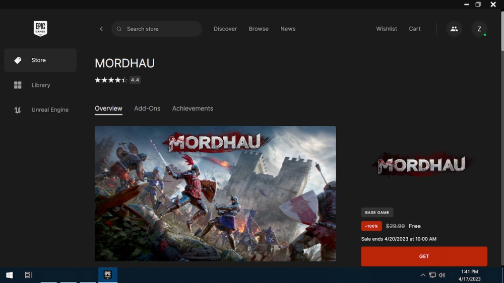 Mordhau Epic Games Página de la tienda