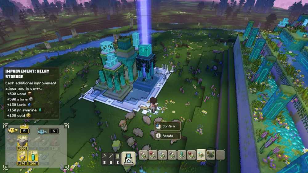 Estructuras de mejora en Minecraft Legends