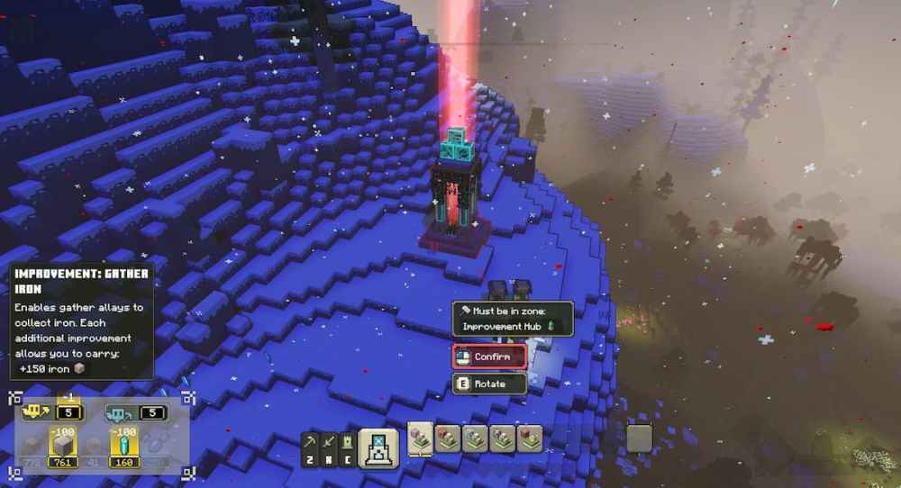 reunir mejoras de hierro en minecraft legends