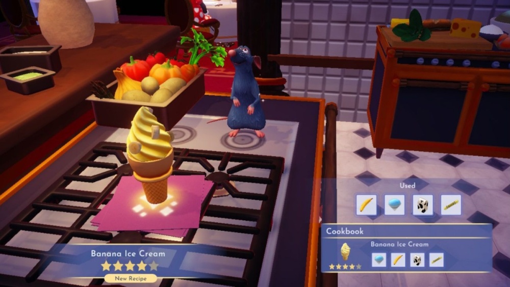 Receta de helado de plátano en Disney Dreamlight Valley