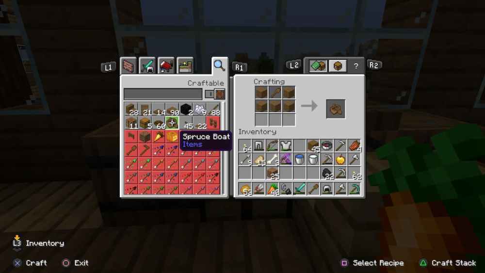 Fabricación de un barco en Minecraft