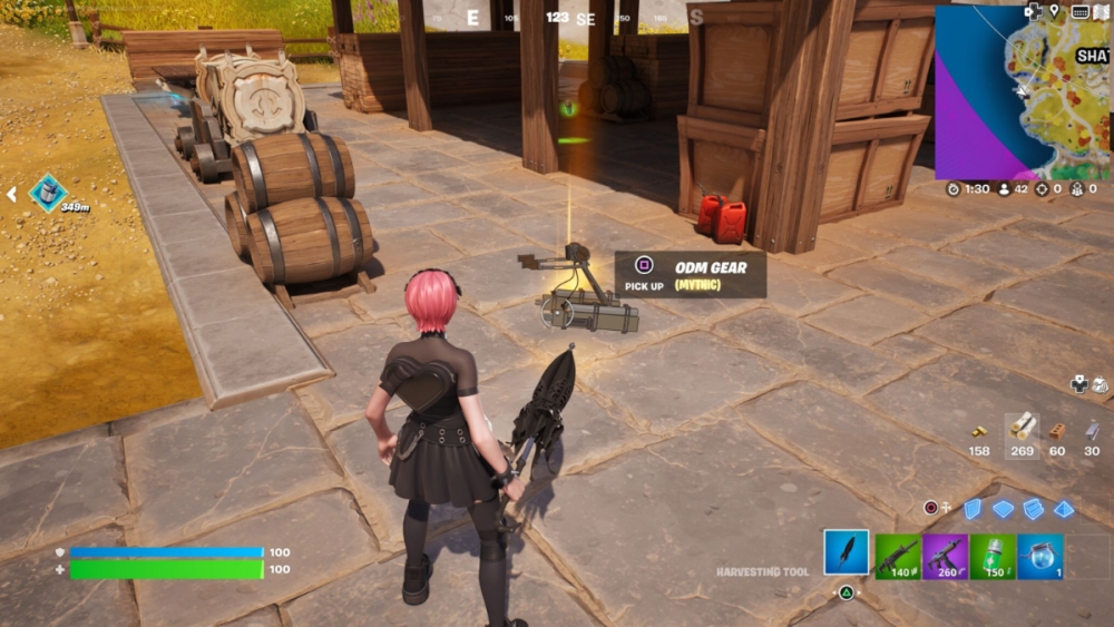 Botín terrestre ODM Gear en Fortnite.