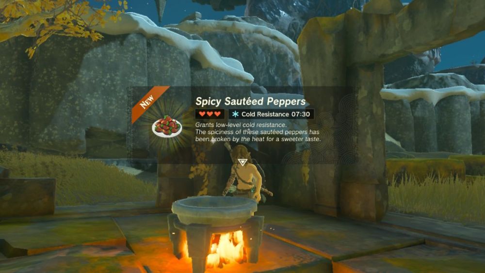 Cocinar comida en Zelda: Tears of the Kingdom