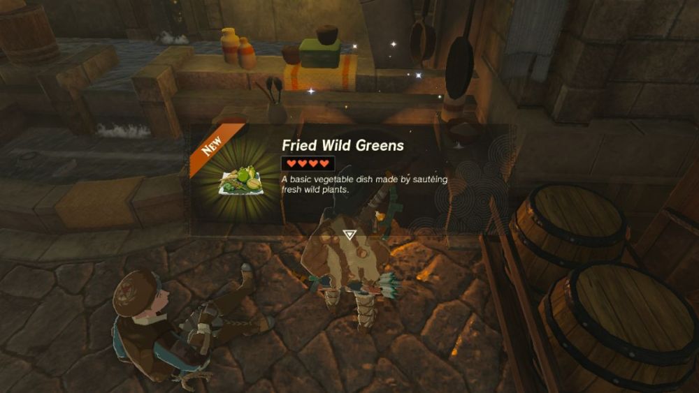 Verduras silvestres fritas en Zelda: Tears of the Kingdom