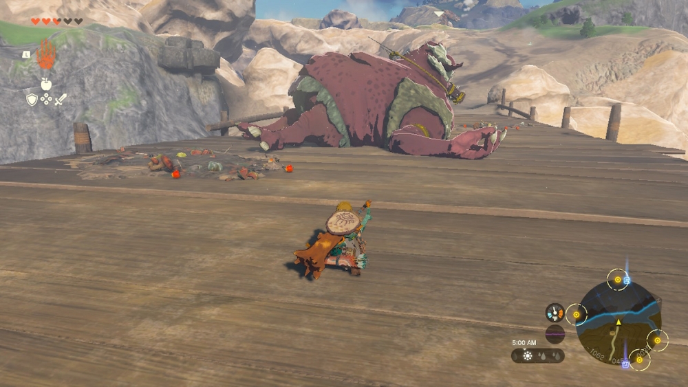 Hinox durmiendo en Carok Bridge La Leyenda de Zelda Lágrimas del Reino