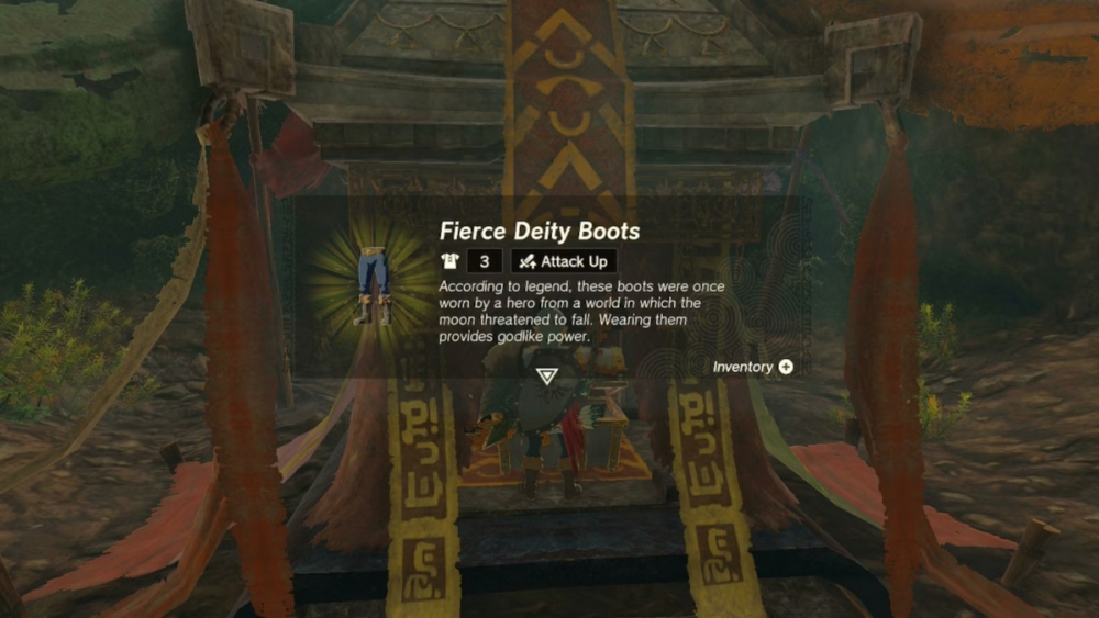 Zelda Tears of the Kingdom qué son las Fierce Deity Boots