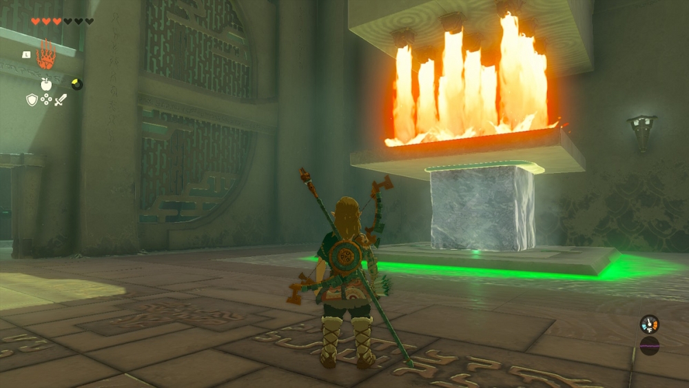Zelda lágrimas del bloque del santuario kiuyoyou del reino con losa en el botón