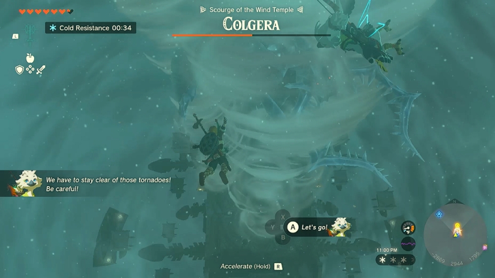 Colgera lanza tornados en Zelda TOTK.