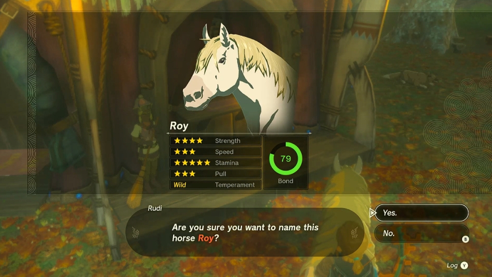 Estadísticas de Zelda TOTK Royal White Stallion.