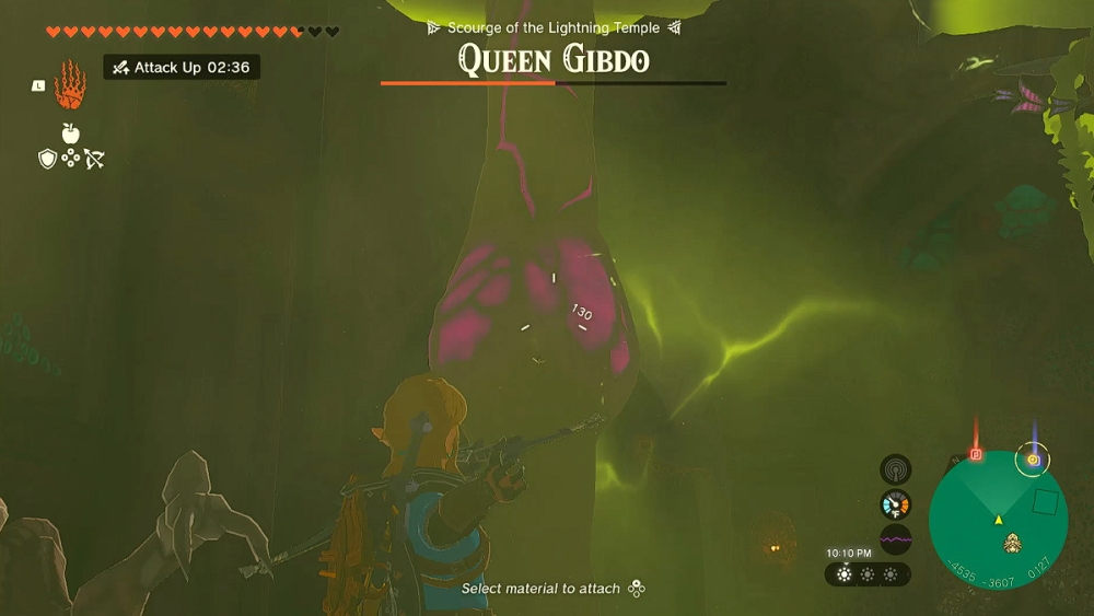 Link destruye una colmena de Gido en Zelda TOTK.