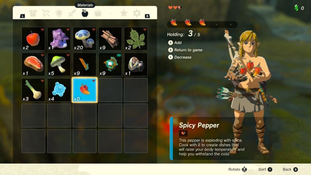 Cocinar comida en Zelda: Tears of the Kingdom