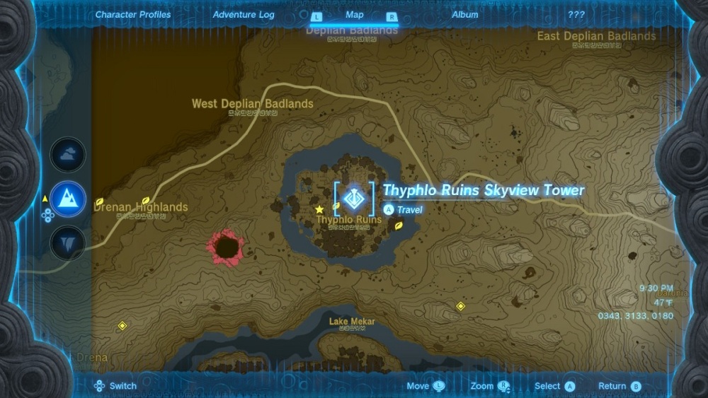 thyphlo arruina la ubicación de la torre skyview en zelda lágrimas del reino