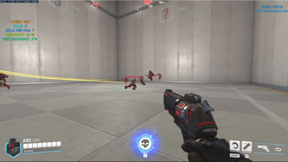 Entrenamiento de puntería con ametralladoras en Overwatch 2