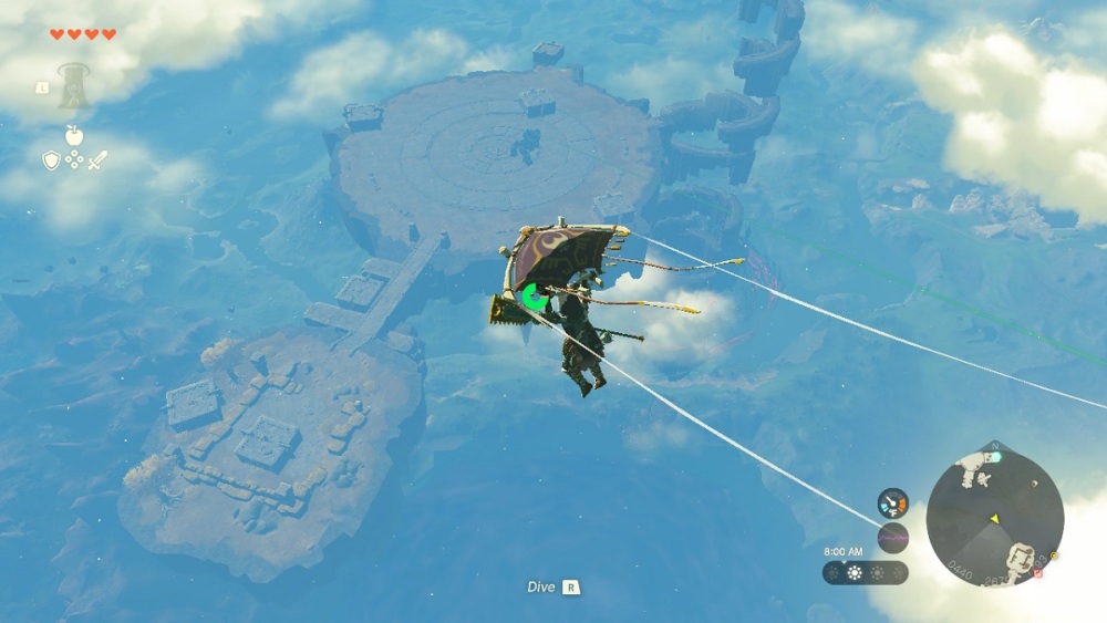 parapente al archipiélago del cielo de hyrule del norte