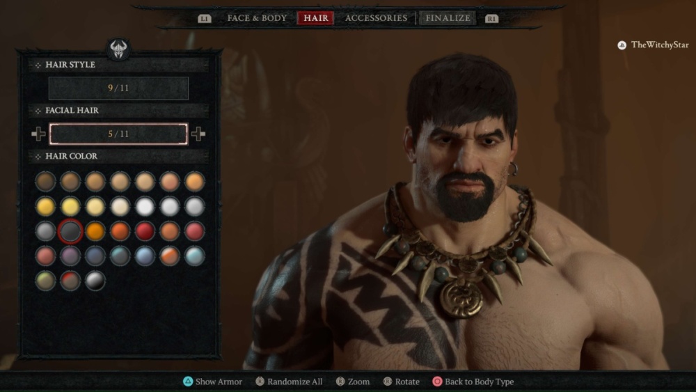 Diablo 4 Creador de personajes Vello facial