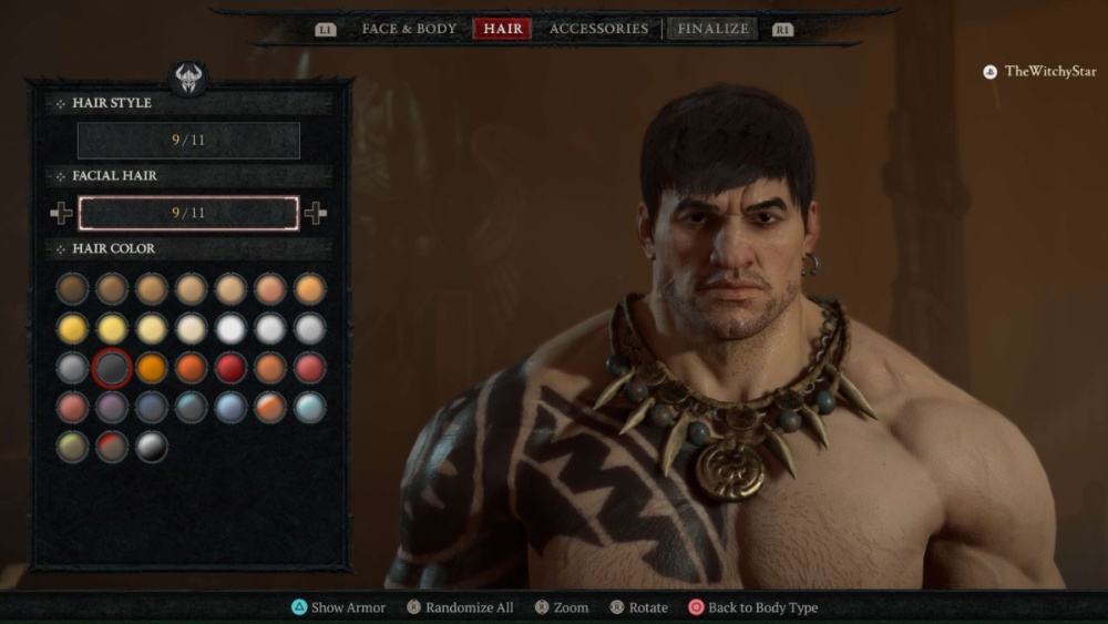 Diablo 4 Creador de personajes Vello facial