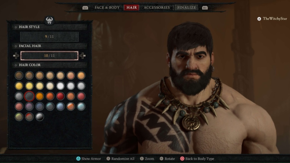 Diablo 4 Creador de personajes Vello facial